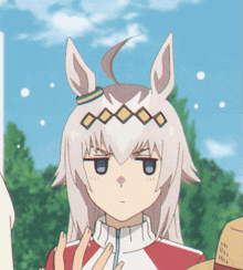a cartoon drawing of a girl with a bunny ear
