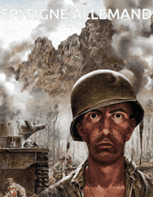 a painting of a soldier with epi signe allemand written on the top