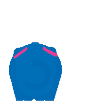 a blue piggy bank is sleeping with the letters zz coming out of it