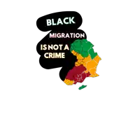 a black migration is not a crime sign with a map
