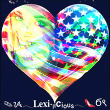 a colorful heart with the name lexi written on the bottom