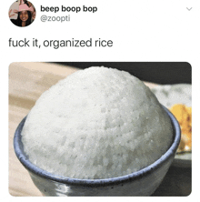 Organized Rice Fuck It GIF - Organized Rice Rice Fuck It GIFs