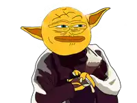 a drawing of a cartoon character with a yellow face and orange ears
