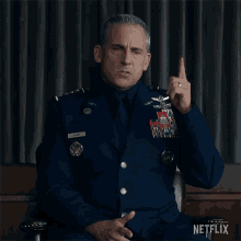 Point A Finger General Mark Naird GIF - Point A Finger General Mark Naird Steve Carell GIFs