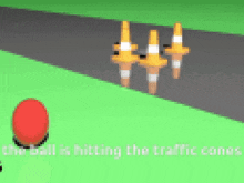 Ball Traffic Cones GIF - Ball Traffic Cones Ball Hits Traffic Cones GIFs