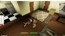 a screenshot of a video game where a person is laying on the floor