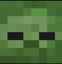 it looks like a minecraft zombie with a black eye and a black mouth .