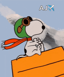 Camsey Snoopy Flying Fly Peanuts Clouds House GIF