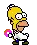 homer simpson from the simpsons is holding a donut in his hand .