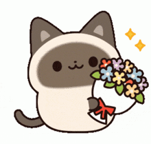 Cat Flowers GIF