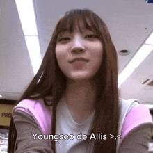 youngseo de allis is written on the bottom of a picture of a girl
