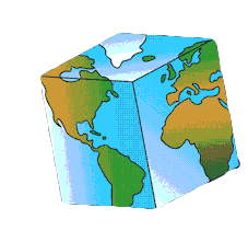 Cube Earth Revolving Sticker - Cube Earth Revolving Graphic Design Stickers