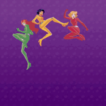a purple background with three cartoon characters and the word siêu hang