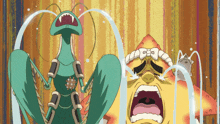a cartoon drawing of a bug and a man crying