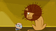a cartoon of a porcupine eating a child