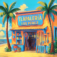 a colorful painting of tlapaleria los perez