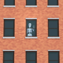 aa1134 bonkio skeleton building waving hand