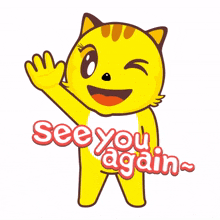 yellow cat big eyes see you again bye