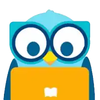 a cartoon owl is looking at a laptop screen