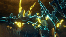 a computer generated image of a monster with lightning coming out of it 's wings