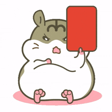 redcard hamster cute angry red
