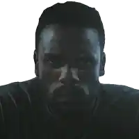 a man with a beard wearing a black shirt looks at the camera