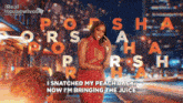 an advertisement for the real housewives shows a woman in a red dress talking on a cell phone