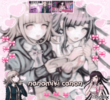 a picture of two anime girls with the name nanamiki canon in the corner
