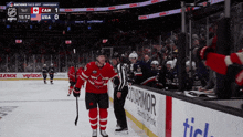 a hockey game between canada and the usa is being played