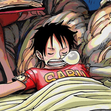 a cartoon of a boy wearing a red shirt that says captain