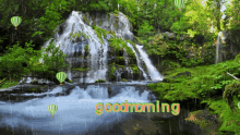 Good Morning Waterfall GIF - Good Morning Waterfall Hot Air Balloons GIFs