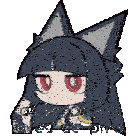 a drawing of a girl with a cat ear and the words " punto " written below her