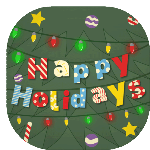 Happy Holidays Christmas Tree Sticker - Happy Holidays Holidays Christmas Tree Stickers