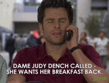 Judy Dench Breakfast GIF - Judy Dench Breakfast Shawn Spencer GIFs