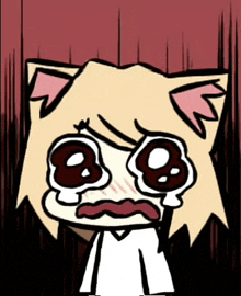 a cartoon drawing of a girl with a cat ear