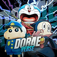 doraemon and crayon shin chan are shown on a poster
