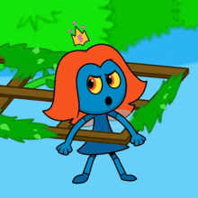 a cartoon character has a crown on her head