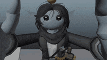 a cartoon character with a bottle of whiskey on top of his head