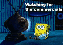 Watching For The Super Bowl Commercials GIF - Spongebob Superbowl Popcorn GIFs