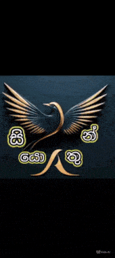 a black background with a bird 's wings and the letters s and g on it