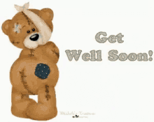 get well soon feel better greeting teddy bear