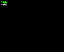 a black background with green letters that say 144 fps .