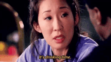 Greys Anatomy Christina Yang GIF - Greys Anatomy Christina Yang Its Drinking Time GIFs