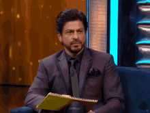 Srk Shah Rukh Khan GIF - Srk Shah Rukh Khan Throwing Notebook GIFs