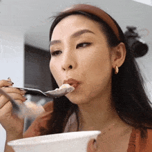 Eating Tina Yong GIF - Eating Tina Yong Tasting The Food GIFs