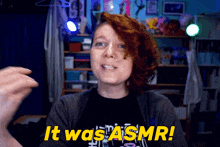 a woman wearing a black shirt that says it was a smr
