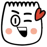 a cartoon character with a magnifying glass on his eye and a heart on his forehead .