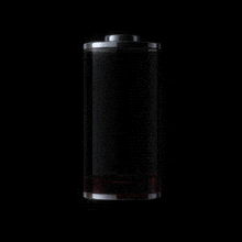 a purple and blue light is coming out of the top of a battery
