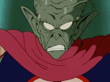 a cartoon character with a scarf around his neck looks very angry