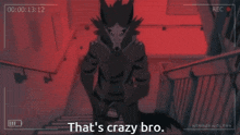 a video of a wolf with the words that 's crazy bro on the bottom